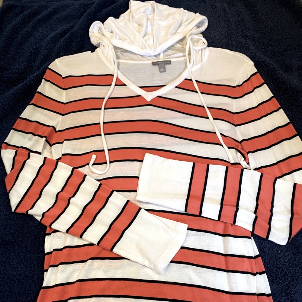 Talbots Hooded Long Sleeve Shirt